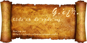 Glück Örkény névjegykártya